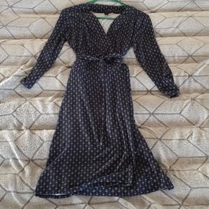 Elegant navy Ann Taylor wrap work dress